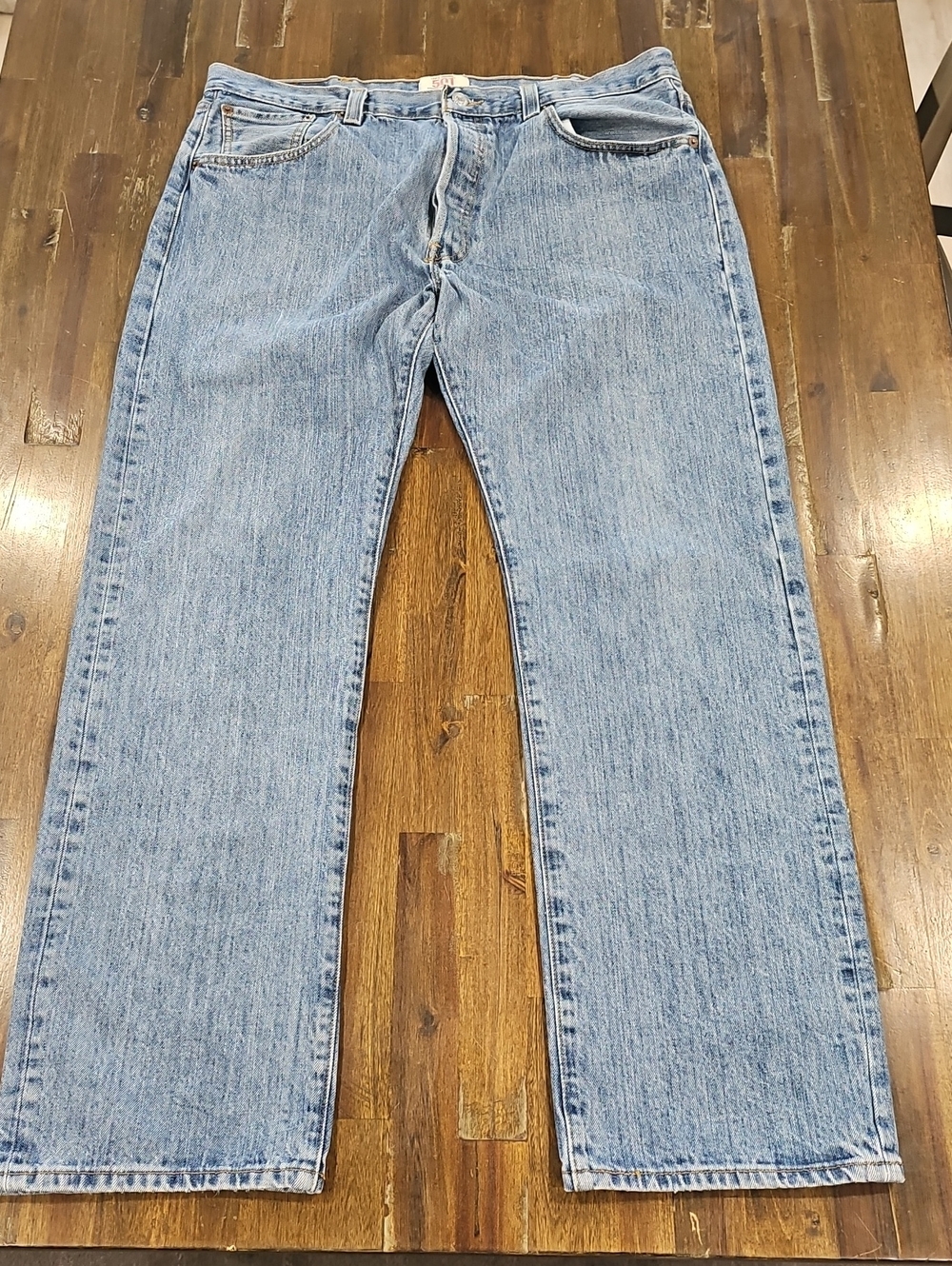 Levi's 501 Button-Fly Medium Blue Straight Leg Jeans